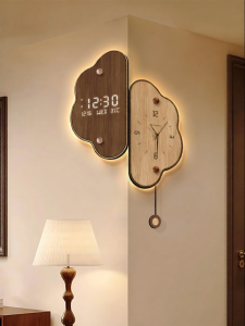 CTYLIGHTZ | Vintage Creative Corner Dual-Faced Light-Up Wall Clock