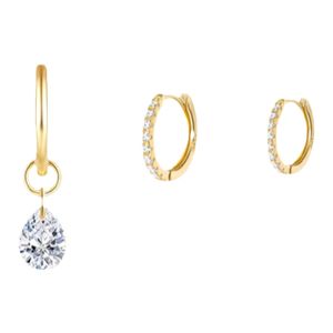 CIX Twin/Jennie Same Style Ear Studs Yin Su Ring Earrings Water-Drop Eardrops Mosquito Coil Ear Clip Female without Pierced Ears