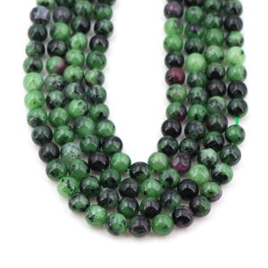 2/3/4/6/8/10/12mm Natural Stone Ruby Zoisite Round Loose Spacer Bead for Jewelry Making Supplie DIY Energy Bracelets Necklace