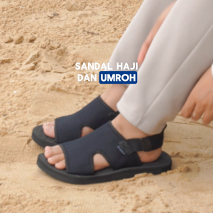 ZAMRA Sandal Haji Umrah Pria Wanita by Hazely – Sandal Ibadah Travel Muslim Ringan Anti Slip – Sandal Muslim Casual Nyaman Anti Licin Cocok Wudhu & Travel