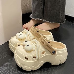 Thick Sole 2024 New Arrival Summer Non-Slip Closed Toe High Heels Womens Eva Sandals Slippers Hole Shoes Womens Outwear