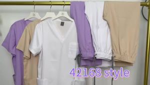 Multicolor Scrub Uniform Women Short Sleeve Tops+Pant Set Nursing Uniform Pet Hospital Doctor Scrub Set Medical Surgery Workwear