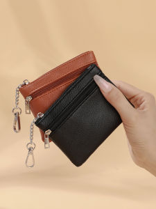 Korean Style Mini Coin Purse Small Handbag Simple Design Zipper Key Card Holder Vegetable Buying Bag Square Shape PU Leather