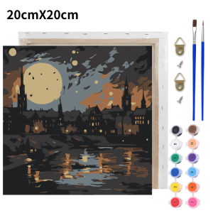 Miumiu Oil Painting By Numbers with Frame Paint Set Canvas Painting Wall Decor 20X20cm Girl Gifts