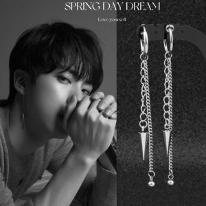 Bộ Tai Treo Dài Phong Cách Hàn Quốc BTS Jin Long Earring Phụ Kiện Thời Trang Cá Tính Tai Treo Hình Elvi Thiết Kế Tinh Quái