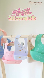 Autumnz Adjustable Silicone Bib Baby (6 Months+) with Food Catcher Lapik Makan Bayi