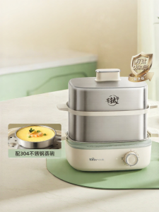 [China Plug Adapter Needed] Bear | Multi-Function Electric Steamer Automatic Power Off Timer