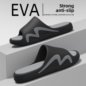 Mens Sporty Anti-Odor Wear-Resistant Slippers Summer Outdoor Thick Bottom Anti-Slip Fashionable Slip-On Shoes for Men