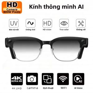 Kính Thông Minh AI 8K HD Mới Năm 2026 Dành Cho Nam Và Nữ Với Camera 800MP Hỗ Trợ Gọi Bluetooth Điều Khiển Bằng Trợ Lý Giọng Nói Tích Hợp Kính Râm