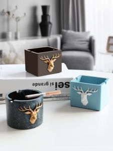 Nồi Đựng Thuốc Lá Hình Đầu Hươu Phong Cách Scandinavia Trang Trí Phòng Khách Văn Phòng Bar Nhà Cửa Đồ Trang Trí Để Bàn Chất Liệu Nhựa