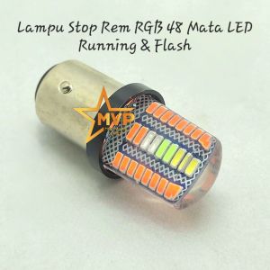 Lampu Stop Rem Belakang Jelly RGB 48 Mata LED Running Senja & Flash Saat Rem Universal Bisa Untuk Motor dan Mobil DC 12 VOLT