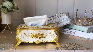 European vintage tissue box Acrylic paper drawer box for home living room hotel tissue storage box