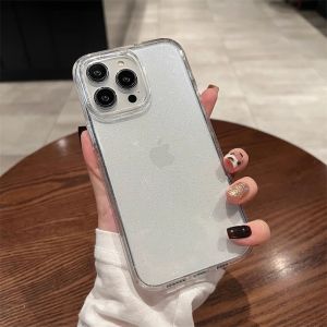 Shockproof Luxury Bling Glitter Transparent Phone Case for iPhone 16 15 Pro Max Soft TPU CoverClear