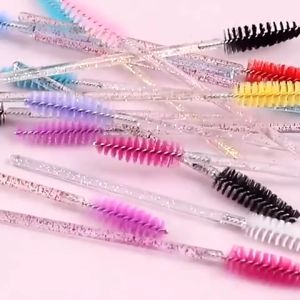 50Pcs/bag Disposable Crystal Eyelash Brush Mascara Wand Applicator Brush Eyelash Comb Pink Black