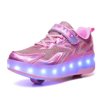 LIWAN | Charging Glowing Children Roller Skates Purple