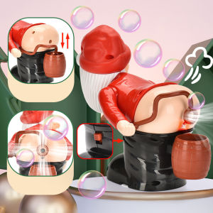2025 Christmas Funny Bubble Machine Santa Claus Bubble Electric Santa Butt Bubble Blower With Music Lights Xmas Kids