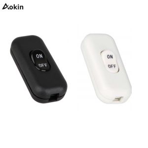 2/3pcs 6A 250V Inline Cord Switch Button Switch On/Off Black Button Feed Cord Switch for Table Lamp Desk Light Bed Lamp