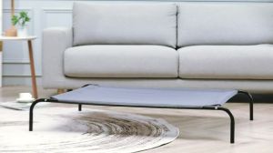 Elevated Outdoor Dog Bed Portable Indoor & Outdoor Pet Hammock Bed with Skid-Resistant Feet Frame with Breathable Mesh