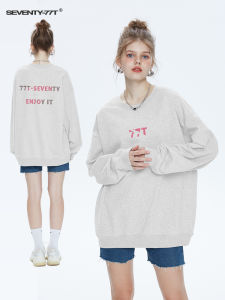 เสื้อสเวตเตอร์คอกลมแขนยาวทรงหลวมสำหรับผู้หญิง ทรงสลิมฟิต ทรงปกติ ระบายอากาศได้ดี โพลีเอสเตอร์ คอตตอน เสื้อคลุมกันหนาว ฤดูใบไม้ผลิ ฤดูใบไม้ร่วง