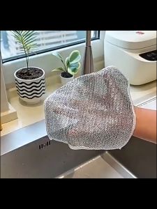 ผ้าเช็ดจานแผ่นขัดถูห้องครัว การใช้งานง่าย ริ้วรอยแบบพื้นผิว ผ้าล้างจาน ล้างจานเบ็ดตกปลา ป้องกันไขมัน สำหรับเตา