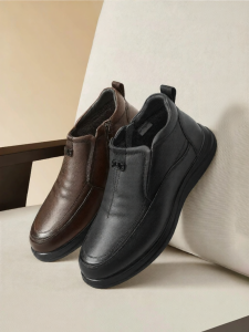Reddragonfly | Genuine Leather Soft Soles Thickened Thermal Mens Cotton Boots