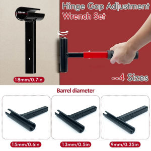Adjustment Tool Door Hinge Wrench Kit 9 13 15 18mm Precision Tool Set with Replacement Hinge Wrench Heads Multifunctional Door H