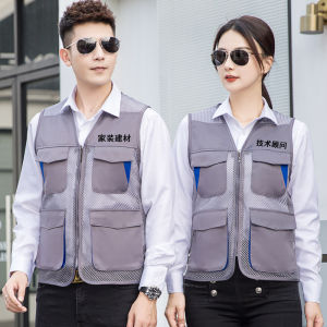 Áo Vest Lưới Mỏng Mùa Hè Cho Nam Nhiều Túi in Hình Công Ty Quần Áo Bảo Hộ Lao Động Áo Vest Thường Ngày Thời Trang Công Sở