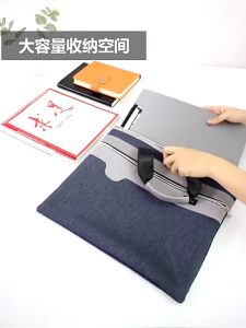 Zipper File Bag Pouch A4 Zippered Document Bag with Handle Business Document Briefcase Filing Holder Storage Organizer Portable Travel Handbag