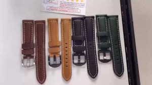 Dây đồng hồ da bò sáp nhập khẩu cao cấp kèm chốt thông minh size 20mm và 22mm