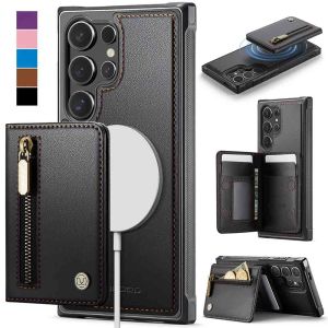 Case for iPhone 17 Pro Max air 16 15 14 13 Wallet Case Compatible with MagSafe Detachable Magnetic RFID Blocking Card Holder 2 in 1 PU Leather Minimalist Flip Cover Shockproof Kickstand for Women Men Black