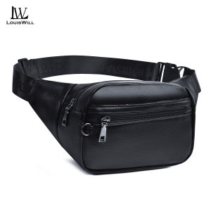 LouisWill Mens Waist Bag Chest Bag Fashion PU Bag Waterproof Bag Sports Bag Large Capacity Phone Bag Casual Bag Cross Body Bag Outdoor Fitness Bag Travel Bag Cycling Bag Business Bag