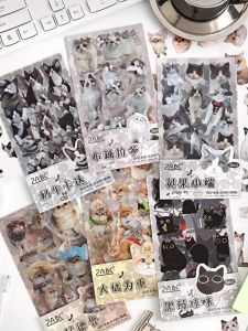 Cute Cat Animal Stickers Decorative Paper for Daily Use Laptop Phone Case iPad Luggage Decoration Easy to Apply And Remove