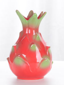 Modern Ceramic Red Flower Vase Hydroponic Plant Pot Moving Gift Decoration Home Decor Simple Design Desktop Decoration Piece