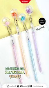 12pcs Pulpen Gel Glitter Ball Polos 99025 / 1pack Pulpen Fancy