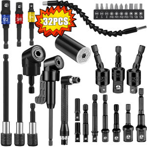 Flexible Drill Bit Extension Rotatable Socket Adapter Hex Shank 105° Right Angle Drill Attachment Screwdriver 90° Angled Bits