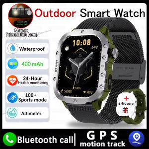 2025 Military GPS Smart Watch Men LED Flashlight Waterproof Outdoor Sport Tracker Bluetooth Call Waterproof Smartwatch Man Women
