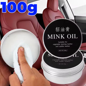 100g Mink Oil Leather Repair Cream Car Interior Seat Scratch Remover Refurbish Polish Conditioner for Auto Sofa Shoes Bags Care Wax