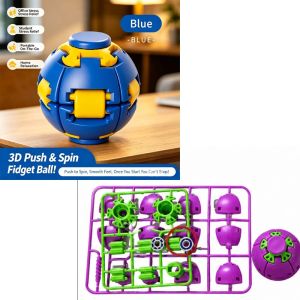Aitemay 3D Printed Fidget Stress Relief Ball - Press & Spin Squeeze Toy Mini Deformable Gyro for Adults Teens Anxiety Relief Office School Travel