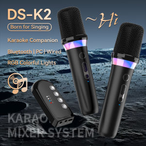 Karaoke Companion Wireless Microphone Dynamic Bluetooth 5.3 DSP Mixer System Machine RGB Colorful Light 3.5mm AUX Amplifier Host