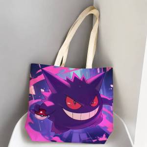 Bandai | Pokemon Kanto Region Storage Bags Tote Bag Travel Summer Beach Shoulder Bag Reusable Grocery Shopping Bag Anime Artwork