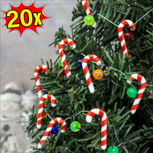 20PCS Mini Candy Cane Christmas Tree Decoration Xmas Pendant DIY Home Decor Merry Christmas Children Toy New Year Gift Decor