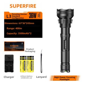 SUPERFIRE | Zoomable Ultra Bright Powerful Long-Range Spotlight Flashlight