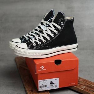 ( FREE ONGKIR ) Sepatu Converse07 70s High Egret Black White SEKOLAH CASUAL KOREAN STYLE