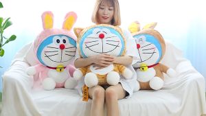 Gấu bông doremon (doraemon) lông xù cosplay thỏ hồng thỏ nâu beo (30cm---50cm) hàng nhập loại 1 chất lượng cao