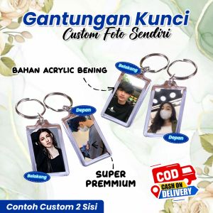 Gantungan Kunci Foto Custom Ganci Akrilik Souvenir Gambar Hadiah