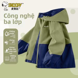 Snoopy | Áo Khoác Chống Nước Cho Bé Trai Mùa Xuân Thu
