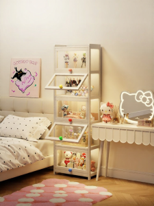 ZHUSHANXIA | Lit Lockable Acrylic Action Figure & Jewelry Display Cabinet