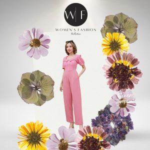 Women Fashion Jumpsuit JL30 จั้มสูทขายาว ฉลุลูกไม้ (M34-38 ) ชุดจั้มผู้หญิง จั้มสูทออกงาน ชุดใส่ไปงานแต่ง ชุดงานบวชสวยๆ