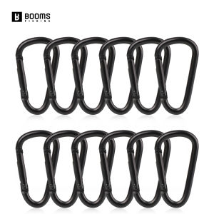 Booms Fishing CC2 Carabiner Clip Small Carabiner Keychain 12pcs 4/5cm Multi-use Aluminium D Ring Clips Fishing Accessories