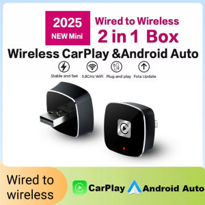Wireless 2 in1 Carplay Adapter for Android iPhone Auto Wired to Wireless AI Box USB Connection For Volvo Benz Mg Kia Chery VW